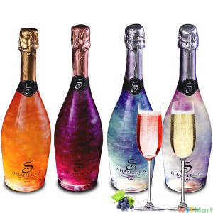 送2香槟杯 尚尼酒庄魔幻云星空酒起泡甜红酒气泡果酒 组合整箱 4*750ml