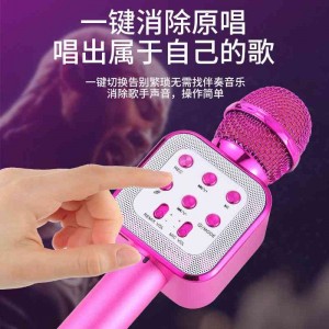 手机无线蓝牙麦克风 儿童K歌音响话筒一体USB电容麦克风