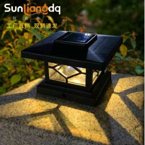 太阳能柱头灯 家用围墙庭院灯 暖光大门灯