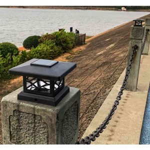 太阳能柱头灯 家用围墙庭院灯 暖光大门灯
