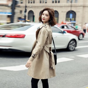 风衣女中长款  春装女装英伦风  秋大衣外套
