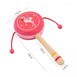 红色拨浪鼓 摇鼓 玩具婴幼儿听力 抓握训练   安抚玩具