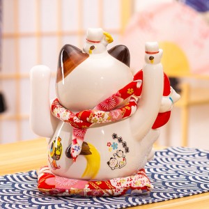 招财猫 10寸电动 摇手发财猫 家居陶瓷装饰工艺品