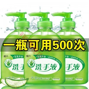 芦荟洗手液清香型消毒保湿按压瓶儿童家用家庭装瓶 500g