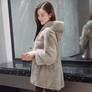 外套女 水貂皮 大衣 貂毛 母貂裘皮
