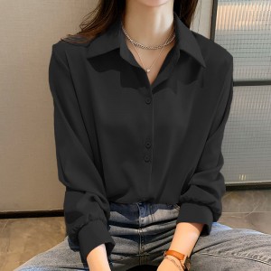 女装上衣 雪纺衬衫 女长袖  职业衬衣