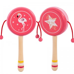 红色拨浪鼓 摇鼓 玩具婴幼儿听力 抓握训练   安抚玩具