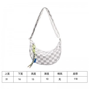 夏季休闲帆布包 大容量斜挎包 饺子包 小众小包