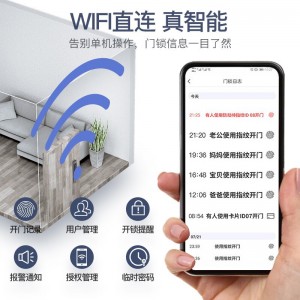 TCL指纹锁智能门锁家用防盗门锁密码锁电子锁推拉式自动款C级