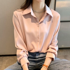 女装上衣 雪纺衬衫 女长袖  职业衬衣