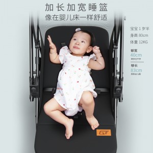 高景观双向可坐躺折叠四轮避震手推婴儿车