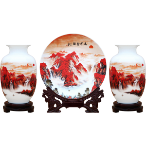 景德镇陶瓷 粉彩瓷花瓶 客厅摆件  装饰品