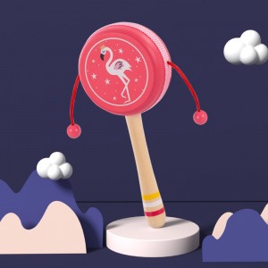 红色拨浪鼓 摇鼓 玩具婴幼儿听力 抓握训练   安抚玩具