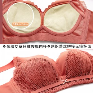 无钢圈聚拢小胸中厚2cm文胸