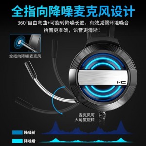 MC q9电脑耳机头戴式游戏专业电竞降噪吃鸡绝地求生耳麦有线带麦克风