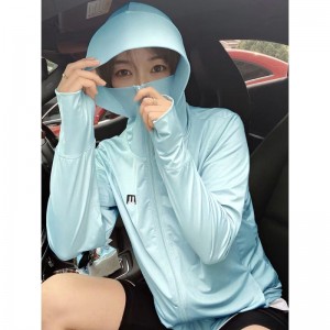 防晒衣女夏薄款开衫连帽外套长袖宽松冰丝学生透气防晒服