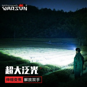沃尔森 Warsun W81头灯LED可变焦感应头灯夜钓强光充电超亮远射防水工作矿灯户外钓鱼应急灯