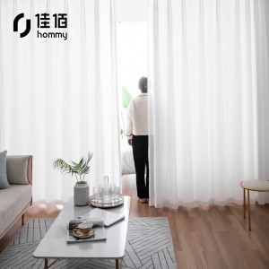 纱帘 透光不透人成品窗纱 天丝绒白纱挂钩式