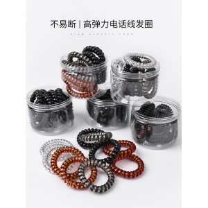 电话线发圈女 小号细款扎头发头绳 简约发绳 黑色皮筋