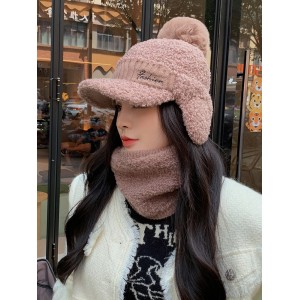 啄木鸟帽子 女士冬季保暖护耳鸭舌帽子 防寒休闲百搭针织潮毛线帽