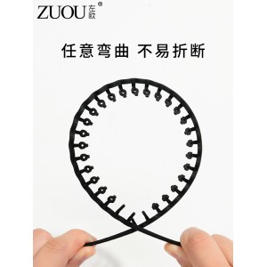 洗脸发箍女 敷面膜带齿防滑压发 碎发发带 简约女款黑色发卡 头饰头箍