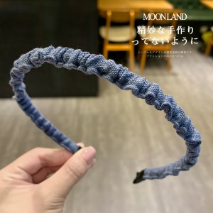 发箍女 褶皱细款头箍 韩版压发夹 简约发卡