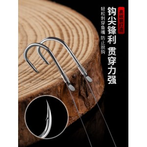 子线双钩成品鱼钩 绑好的防缠绕伊豆伊势尼进口鲫鱼钓鱼钩