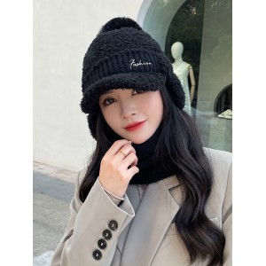 啄木鸟帽子 女士冬季保暖护耳鸭舌帽子 防寒休闲百搭针织潮毛线帽