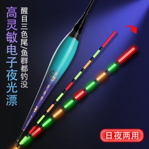 日夜两用电子夜光鱼漂 鲤鱼鲢鳙大物专用红绿尾咬钩变色浮漂