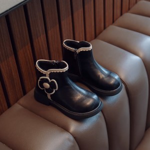 겨울 여자 어린이 부츠 소프트 가죽 어린이 부츠 