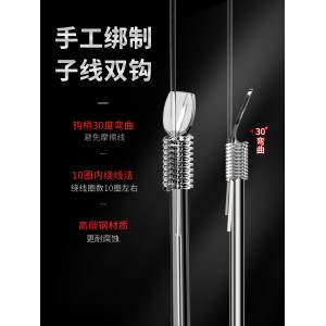 子线双钩成品鱼钩 绑好的防缠绕伊豆伊势尼进口鲫鱼钓鱼钩