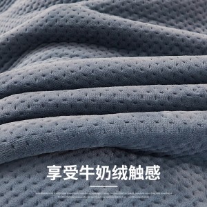 三层加厚法兰绒毛毯被子-保暖加绒华夫格 拉舍尔羊羔珊瑚绒