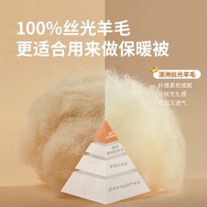 100%澳洲羊毛被 柔软细腻亲肤舒适睡眠 A类标准抑菌 春秋被
