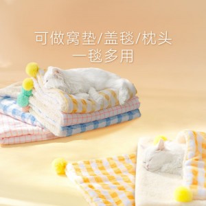 宠物毛毯 猫咪睡觉用小被子 狗狗睡垫 双面毛毯窝垫保暖被子