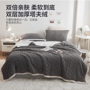 双层加厚毛毯被子 法兰绒珊瑚绒保暖加绒拉舍尔午休毯