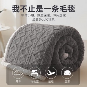 双层加厚毛毯被子 法兰绒珊瑚绒保暖加绒拉舍尔午休毯