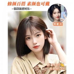 波波头 全头头套 仿全真人发 自然整顶长发造型假发套