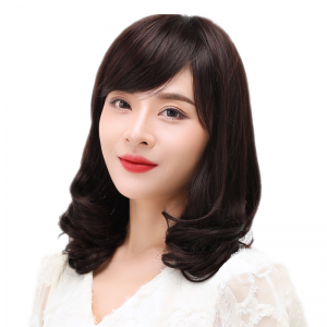 大波浪 中长卷发 真人发丝 中老年妈妈发型自然全头套式