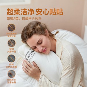 100%澳洲羊毛被 柔软细腻亲肤舒适睡眠 A类标准抑菌 春秋被