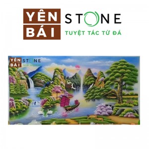 越南白石画 办公装饰石画 茶室壁画