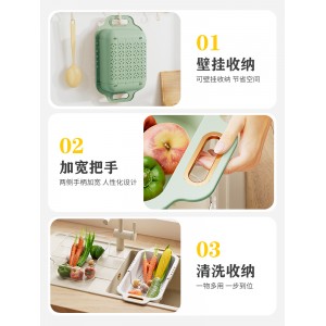 洗菜盆 沥水篮 可伸缩双层厨房沥水盆 家用客厅果盘 水槽滤水篮