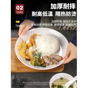 白色密胺盘子 圆形仿瓷餐具 酒店餐厅塑料圆盘 火锅菜盘盖浇饭盘商用