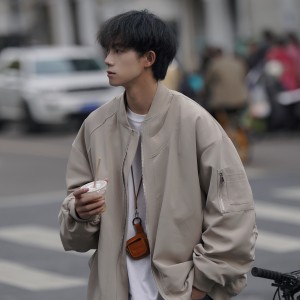 棒球服外套 男春季美式vintage潮牌复古高级感男装 宽松飞行员夹克