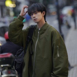 棒球服外套 男春季美式vintage潮牌复古高级感男装 宽松飞行员夹克