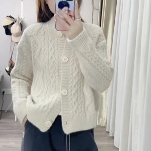 麻花毛衣 外套女早春秋季 2023年新爆款 女装减龄漂亮 洋上衣针织开衫