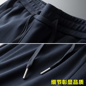 纯棉运动裤 男春秋款男士休闲裤 中年爸爸裤子 夏季薄款男裤 男款卫裤