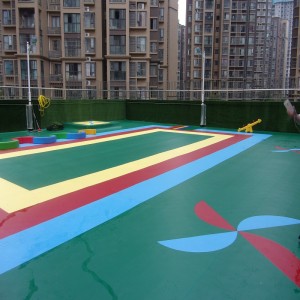 户室外pvc运动阳台顶楼地胶 球场塑胶地板 防水防晒防滑幼儿园epdm