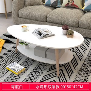 北欧迷你小圆桌 简约圆形小户型客厅桌子 家用沙发卧室创意双层茶几