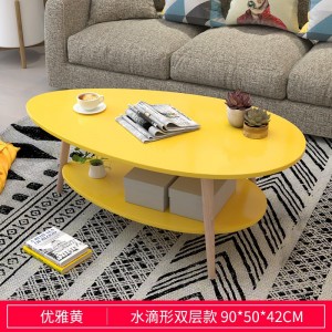 北欧迷你小圆桌 简约圆形小户型客厅桌子 家用沙发卧室创意双层茶几