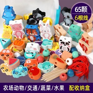 65粒森林卡通动物串珠（塑料盒）